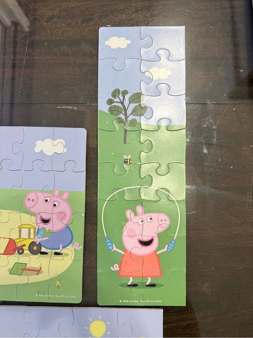 7- Peppa Pig Puzzle Set - Pink, Green, Blue Scenes numbered for easy making!
